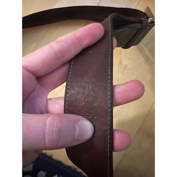 MARTIN DINGMAN Black Alligator Grain Calf Saddle Leather Belt Silver Buckle 38 - Picture 5 of 6